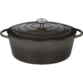 Hrnec Litinový hrnec oválný Provence 33 cm šedý - Küchenprofi (Litinový Hrnec na pečení Provence oválný 33 cm šedý - Küchenprofi)