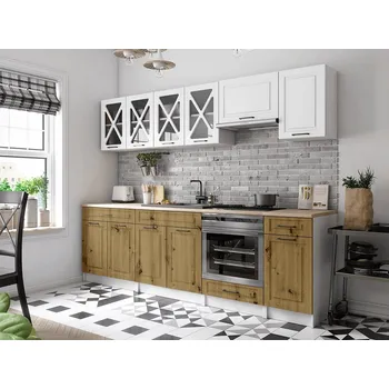 Kuchyňská linka FALCO Kuchyňská linka Gréta 260/260 bílá/artisan MAT