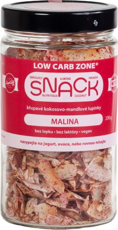 Low Carb Zone CZ Kokosovo - mandlové lupínky Malinové 200g