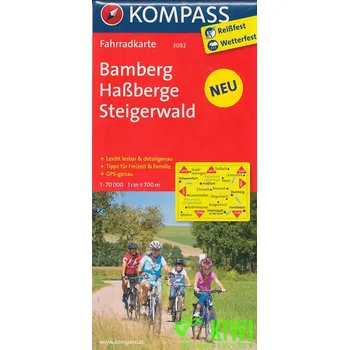 Kompass Bamberg, Hassberge, Steigerwald 1:70 t. laminovaná
