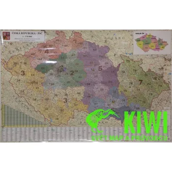Vejmolová Zdeňka distribuce nástěnná mapa Česká republika PSČ 135x90 cm, lamino, lišta
