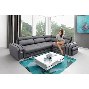 Obývací stěna FALCO Sedací souprava Avanti P tm.šedá/černá