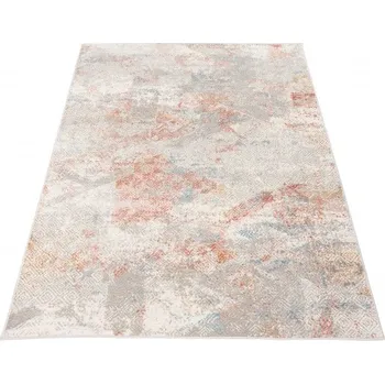 Koberec Makro Abra Moderní kusový koberec PORTLAND G500C bílý červený Rozměr: 80x150 cm