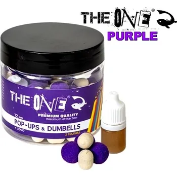 Boilies Plovoucí boilies The One Purple Pop-Up & Dumbells Crab - Blueberry 50 g + Liquid