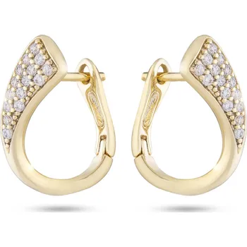 Náušnice biju Pozlacené náušnice 14k, zkroucená kapka ozdobená zirkony 1002336