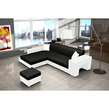 Obývací stěna FALCO Sedací souprava Oskar L černá/bílá