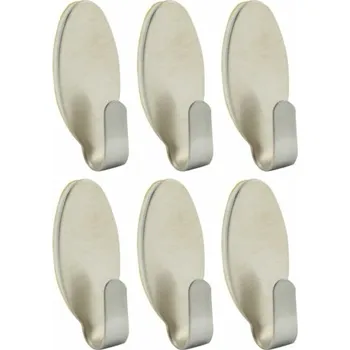 Nábytkové kování Háček samolepící nerez mini ovál 6ks