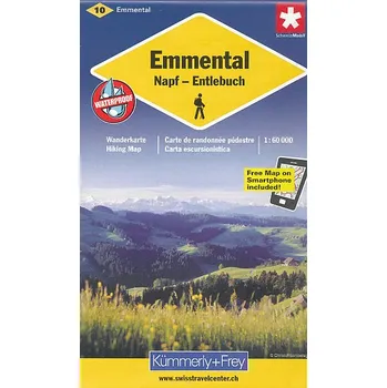 Kümmerly Frey/Hallwag vydavatelství mapa Emmental, Napf, Entlebuch 1:60 t. (č.10) voděodolná