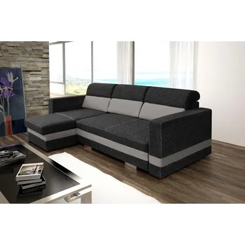 Obývací stěna FALCO Sedací souprava Rimini L černá/šedá