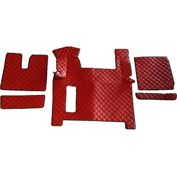 autokoberec Koberce kožené pro MAN TGX od 2017/09, 2 šuplíky, AUTOMAT, červená barva