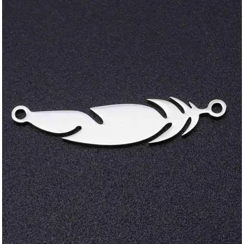 Dětské navlékací korálky Pro Háčkování Mezidíl pírko 29 x 6 mm ocel