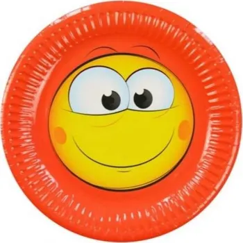 Party dekorace Arpex Papírový talíř 18cm 8ks Smajlík 201247