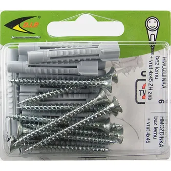 Hmoždinka D.I.P. Hmoždinka bez lemu.PA+vrut 4,0x45 blistr