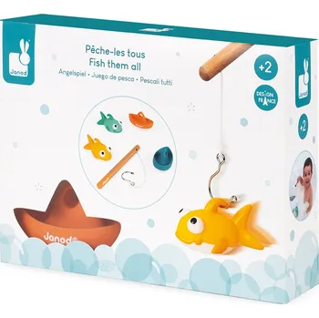 Hračka pro nejmenší Janod Rybářská udice s loďkami a rybami