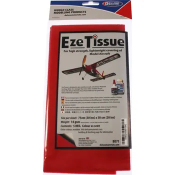 RC vybavení Deluxe Materials Eze Tissue potahovací papír 14g/m2 75x50cm červený (5ks) - DM-BD71