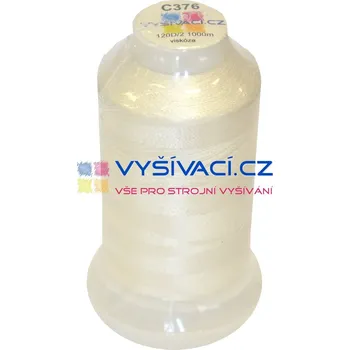 Nit vysivaci.cz vyšívací nit bílá slonová kost C376 návin 1000m viskóza nitě - počet kusů: 1 kón návin 1000m 36,30 Kč s DPH za kón při nákupu balení 10 kusů