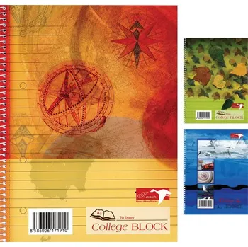 Blok Blok A5 College s boční spirálou linkovaný 70 L, s boční europerforací