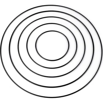 Lapač snů Kovové kruhy černé - sada 5 ks