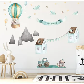 Samolepící dekorace LuxusniObrazy.cz Samolepky na zeď – Přelet nad horami se jménem