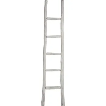 Věšák Bílý věšák na ručníky žebřík s patinou - 42*6*180 cm