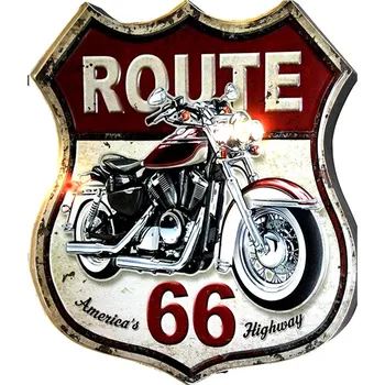 Plechová cedule Nástěnná kovová cedule Route 66 - 30*1*35 cm