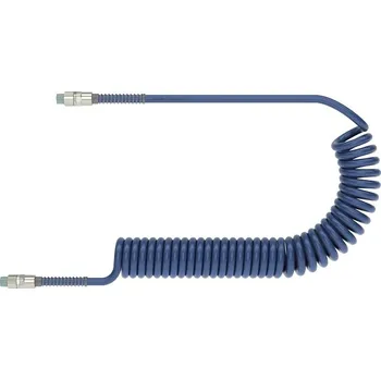 Zahradní hadice LÜDECKE 11/16 PU HADICE KR16B - 11/16 - 3 m, bez koncovek, kroucená k pneu. nářadí,10 Bar, modrá