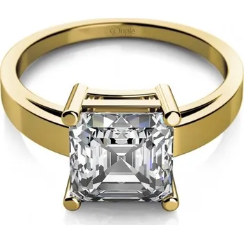 Prsten Couple, Zásnubní prsten Ada, žluté zlato a výrazný zirkon, vel. 56, prům. 17.8 mm, 585-68-1-0179.0Z00.0.56.001