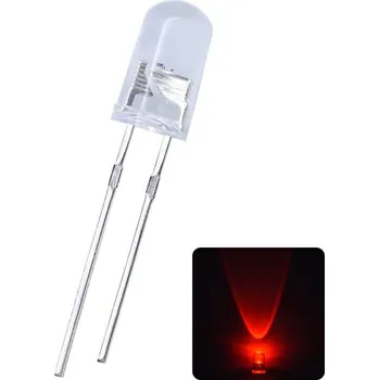 Polovodič LED dioda kulatá 5mm, červená blikající