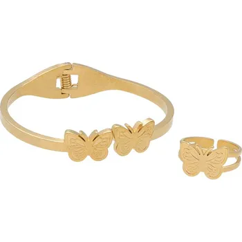 Souprava šperků Doria Set šperků z oceli zlatý MOTÝL K395