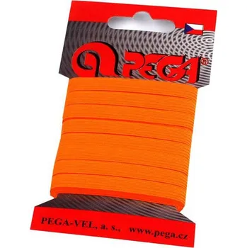 Textilní guma Prádlová pruženka na kartě šíře 7 mm barevná, barva 4 (4301) oranžová neon
