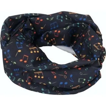 Šála agifty Šátek (tunel) černý - barevné noty