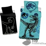 Bavlněné povlečení 140x200+70x90 Jurský svět Velociraptor (ve tmě svítí)