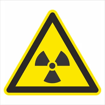 Značení Nebezpečné Radioaktivní látky nebo ionizujícím záření ISO 7010 samolepící vinylová fólie 100 x 100 mm