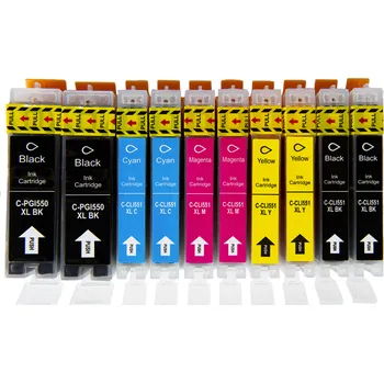 VybavKancl Canon PGI550BK+CLI551CMYK - kompatibilní 2x sada všech barev, XL kapacita s čipy