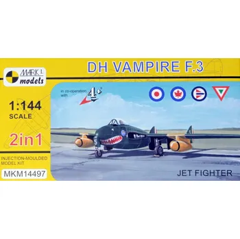 Plastikový model 1/144 DH Vampire F.3 'Jet Fighter' (2-in-1)