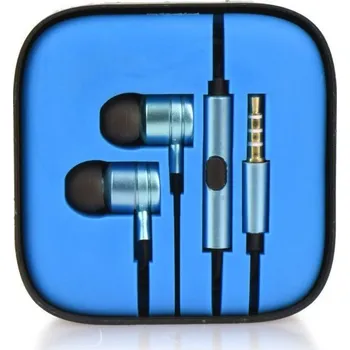 Sluchátka Sluchátka stereo modrá kovová krabička MI
