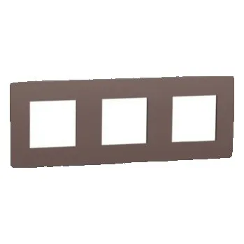 vypínač a zásuvka Unica Studio Color NU280617 Rámeček trojnásobný, chocolate/černý, Schneider Electric