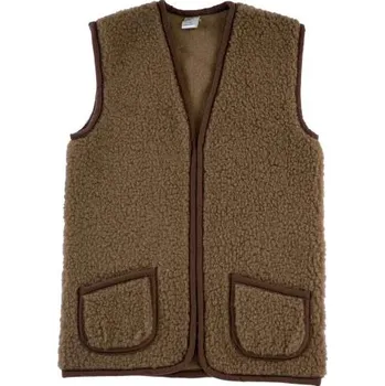 Dámská vesta Vesta Merino hnědá zip 5XL