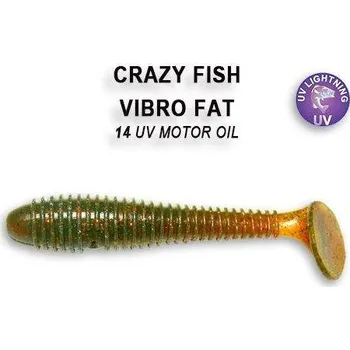 Umělá nástraha Gumová nástraha Crazy Fish Vibro Fat 7,1cm 14 UV Motor oil (5ks)