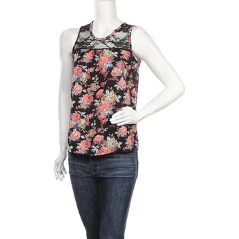 Dámský letní top u dekoltu s krajkou - černý - vel. 40