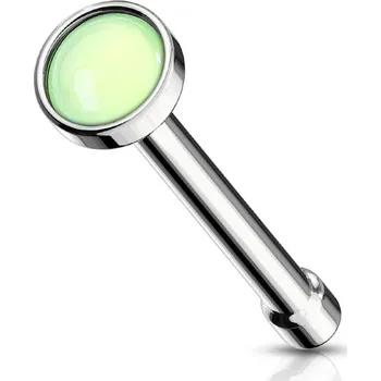 Piercing Atreya Nosovka rovná s illuminačním kamenem Barva: Zelená