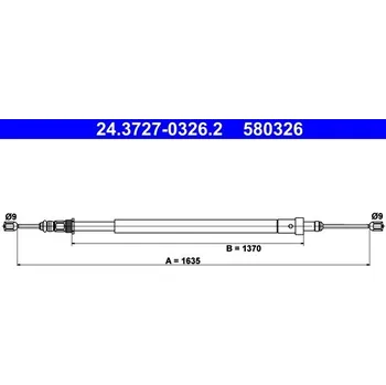 Lanko parkovací brzdy Tažné lanko, parkovací brzda ATE 24.3727-0326.2