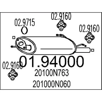 Auto-moto Zadní tlumič výfuku MTS 01.94000