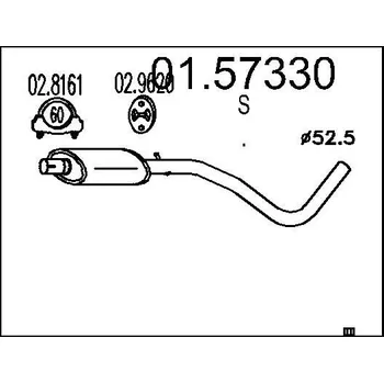 Auto-moto Střední tlumič výfuku MTS 01.57330