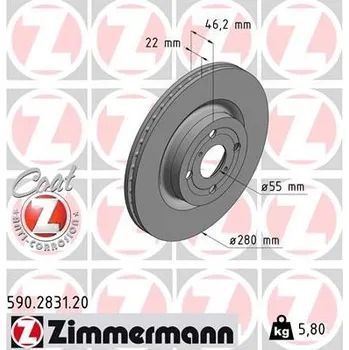 Brzdový systém Brzdový kotouč ZIMMERMANN 590.2831.20