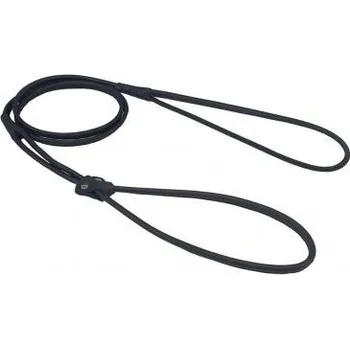 Vodítko pro psa BafPet Vodítko předváděcí šité kulatá kůže černé 120 cm/7 mm