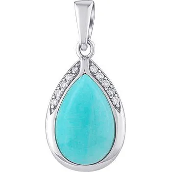 Přívěsek Stříbrný přívěsek s pravým amazonitem a Brilliance Zirconia JST13327PAZ