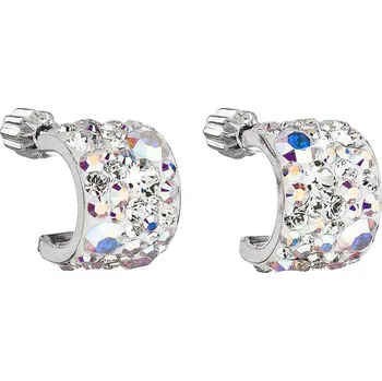 Náušnice Stříbrné náušnice visací s krystaly Swarovski půlkruh 31280.2 ab