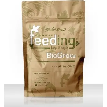 Hnojivo Green House Feeding BioGrow 500g, bio hnojivo na růst (Směs pečlivě vybraných přírodních surovin Green House Feeding BioGrow je určeno pro rychle rostoucí rostliny ve fázi růstu. Míchá se přímo se substrátem. Živiny se uvolňují postupně a napomáhají s)