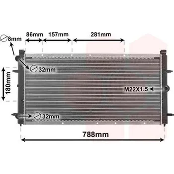 Motor automobilu Chladič, chlazení motoru VAN WEZEL 58002114